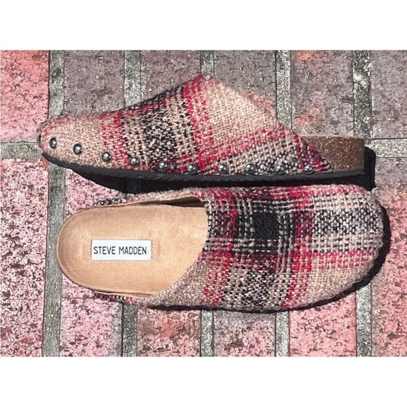 Steve Madden women’s red plaid VESA clogs size 10 - Picture 12 of 16